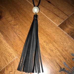 Leather tassel necklace